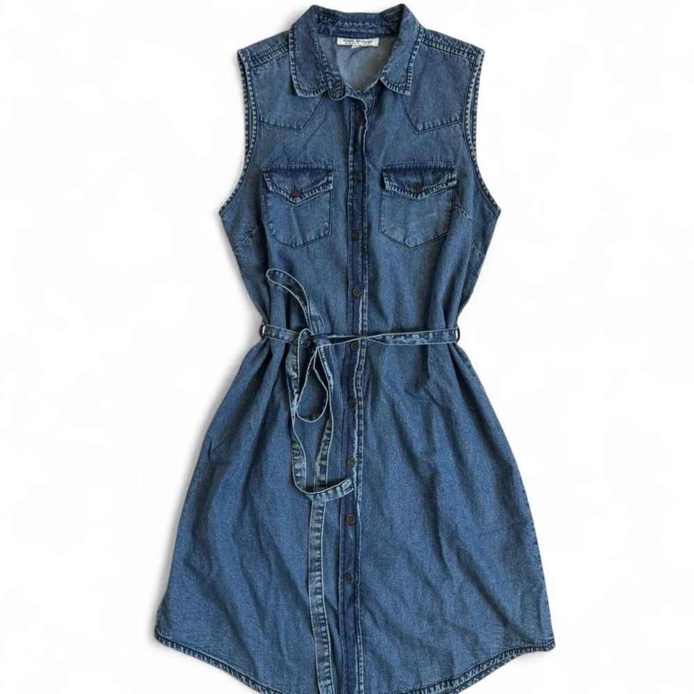 Speed Control Blue Denim Sleeveless Dress
